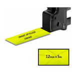 Brother TZe-C31 - 5m zwart op fluorescerend geel / gelamineerd tape / 12mm (huismerk)