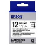 Epson LK-4WBH hittebestendige tape zwart op wit 12mm (origineel)