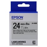 Epson LK-6SBE matte tape zwart op zilver 24mm (origineel)
