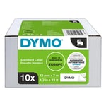 Dymo 2093097 tape zwart op wit 12 mm 10 tapes (origineel)