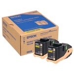 Epson S050606 dubbelpak toner cartridge geel (origineel)