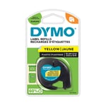 DYMO 91202 - 4m plastic tape zwart op geel / LetraTag tape / 12mm (origineel)
