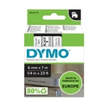 DYMO 43610 - 7m zwart op transparant / zelfklevend tape / D1 / 6mm (origineel)