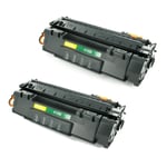 Tonershop huismerk vervangt HP Q7553X nr. 53X toner cartridge zwart hoge capaciteit 2 stuks