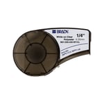 Brady M21-250-430-WT-CL tape polyester | wit op transparant | 6,35mm x 6,40m