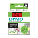 DYMO 53717 - 7m zwart op rood / zelfklevend tape / D1 / 24mm (origineel)