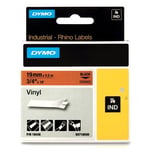 DYMO 18436 - 5,5m zwart op oranje / IND Rhino vinyl tape / zelfklevend / 19mm (origineel)