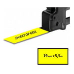 DYMO S0718470 / 18433 IND Rhino tape vinyl zwart op geel 19mm (huismerk)