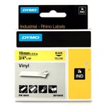 DYMO 18433 - 5,5m zwart op geel / IND Rhino vinyl tape / zelfklevend / 19mm (origineel)