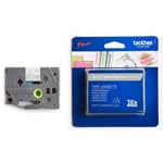 Brother TZe-MQL35 - 5m wit op lichtgrijs / mat gelamineerd tape / 12mm (origineel)