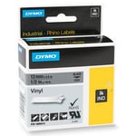 DYMO 1805413 IND Rhino tape vinyl zwart op grijs 12mm (origineel)