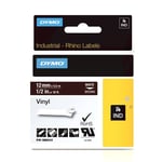 DYMO 1805412 IND Rhino tape vinyl wit op bruin 12mm (origineel)