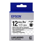 Epson LK-4TBN tape zwart op transparant 12mm (origineel)