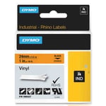 DYMO 1805427 IND Rhino tape vinyl zwart op oranje 24mm (origineel)