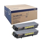 Brother TN-3280 toner cartridge zwart hoge capaciteit 2 stuks (origineel)