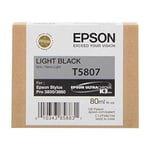 Epson T5807 inkt cartridge licht zwart (origineel)