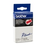 Brother TC-491 tape zwart op rood 9mm x 7,7m (origineel)