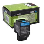 Lexmark 80C20C0 toner cartridge cyaan lage capaciteit nr. 802C (origineel)