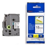 Brother TZe-S241 - 8m zwart op wit / gelamineerd tape / extra klevend / 18mm (origineel)