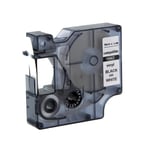 DYMO S0718580 / 18443 IND Rhino tape vinyl zwart op wit 9mm (huismerk)