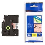 Brother TZe-B51 - 5m zwart op fluorescerend oranje / gelamineerd tape / 24mm (origineel)