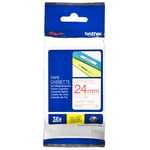 Brother TZe-252 rood op witte tape gelamineerd 24mm (origineel)