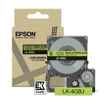 Epson LK-4GBJ matte tape zwart op groen 12 mm (origineel)