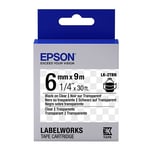 Epson LK-2TBN tape zwart op transparant 6mm (origineel)