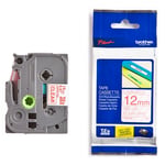 Brother TZe-132 - 8m rood op transparant / gelamineerd tape / 12mm (origineel)
