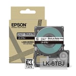 Epson LK-6TBJ matte tape zwart op transparant 24 mm (origineel)
