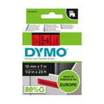 DYMO 45017 - 7m zwart op rood / zelfklevend tape / D1 / 12mm (origineel)