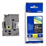 Brother TZe-355 - 8m wit op zwart / gelamineerd tape / 24mm (origineel)