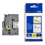 Brother TZe-S121 - 8m zwart op transparant / gelamineerd tape / sterk klevend / 9 mm (origineel)