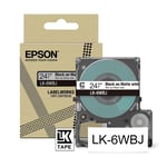 Epson LK-6WBJ matte tape zwart op wit 24 mm (origineel)