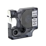 DYMO S0718600 / 18444 IND Rhino tape vinyl zwart op wit 12mm (huismerk)