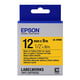 Epson LK-4YBW extra klevende tape zwart op geel 12mm (origineel) | EPSLK-4YBW