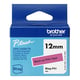 Brother Btag-P31 niet-gelamineerde tape zwart op roze 12 mm (origineel) | BROBTAG-P31