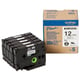 Brother HGe-231V5 hoge resolutie tape zwart op wit (5 stuks) 12mm x 8m (origineel) | BROHGE231V5