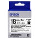 Epson LK-5TBW extra klevende tape zwart op transparant 18mm (origineel) | EPSLK-5TBW