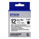 Epson LK-4TBW extra klevende tape zwart op transparant 12mm (origineel) | EPSLK-4TBW