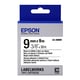 Epson LK-3WBW extra klevende tape zwart op wit 9mm (origineel) | EPSLK-3WBW