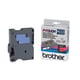 Brother TX-431 tape zwart op rood 12mm x 15m (origineel) | BROTX431