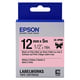 Epson LK-4PBK satijnlint tape zwart op roze 12mm (origineel) | EPSLK-4PBK