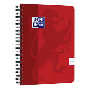 Oxford 400103999 Touch spiraalblok / A5 / gelinieerd / rood / 70 vel