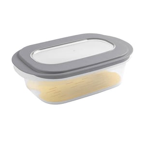 Sunware Sigma Home kaasvershoudbakje met tray | transparante/grijs | 2 liter