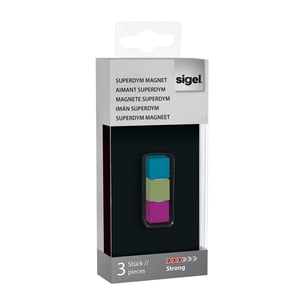 Sigel glasmagneet / SuperDym / bright / kubus / 11 x 11 x 11x mm / 3 stuks