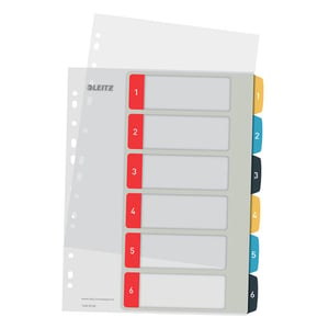 Leitz Cosy bedrukbare tabbladen / A4 / plastic / 11-gaats / 6 tabs