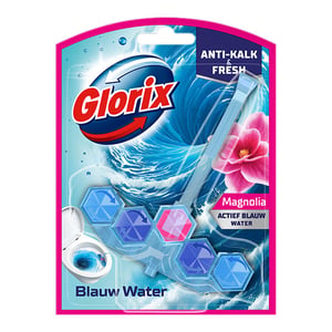Glorix Actief Toiletblok / Blauw Water / Magnolia / 53 gram