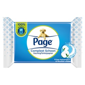 Page Compleet Schoon Vochtig Toilet Papier / 38 doekjes