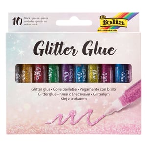 Folia glitterlijm / verschillende kleuren / 10 stuks